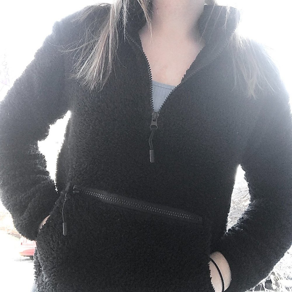 Black Sherpa fuzzy jacket